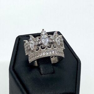 Sterling Silver 925 Marquis Cz Stone Royal Crown Princess Queen Ring | Sz 5.25